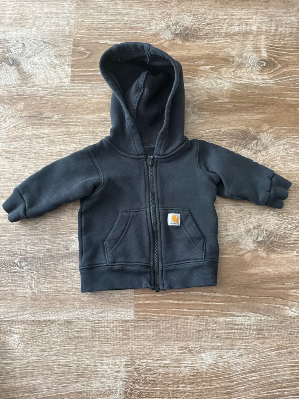 Infant Carhartt Black Fleece Hooded Zip-Up